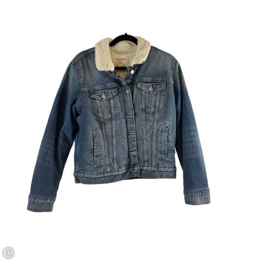 Jacket Denim By Lucky Brand In Blue Denim, Size: M