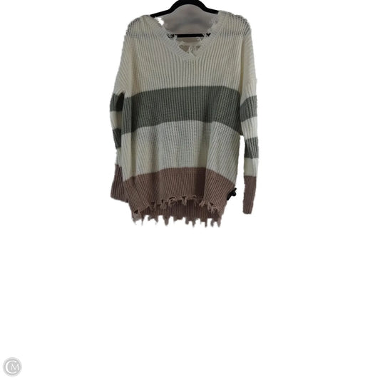Sweater By Moon And Madison In Green & White, Size: M