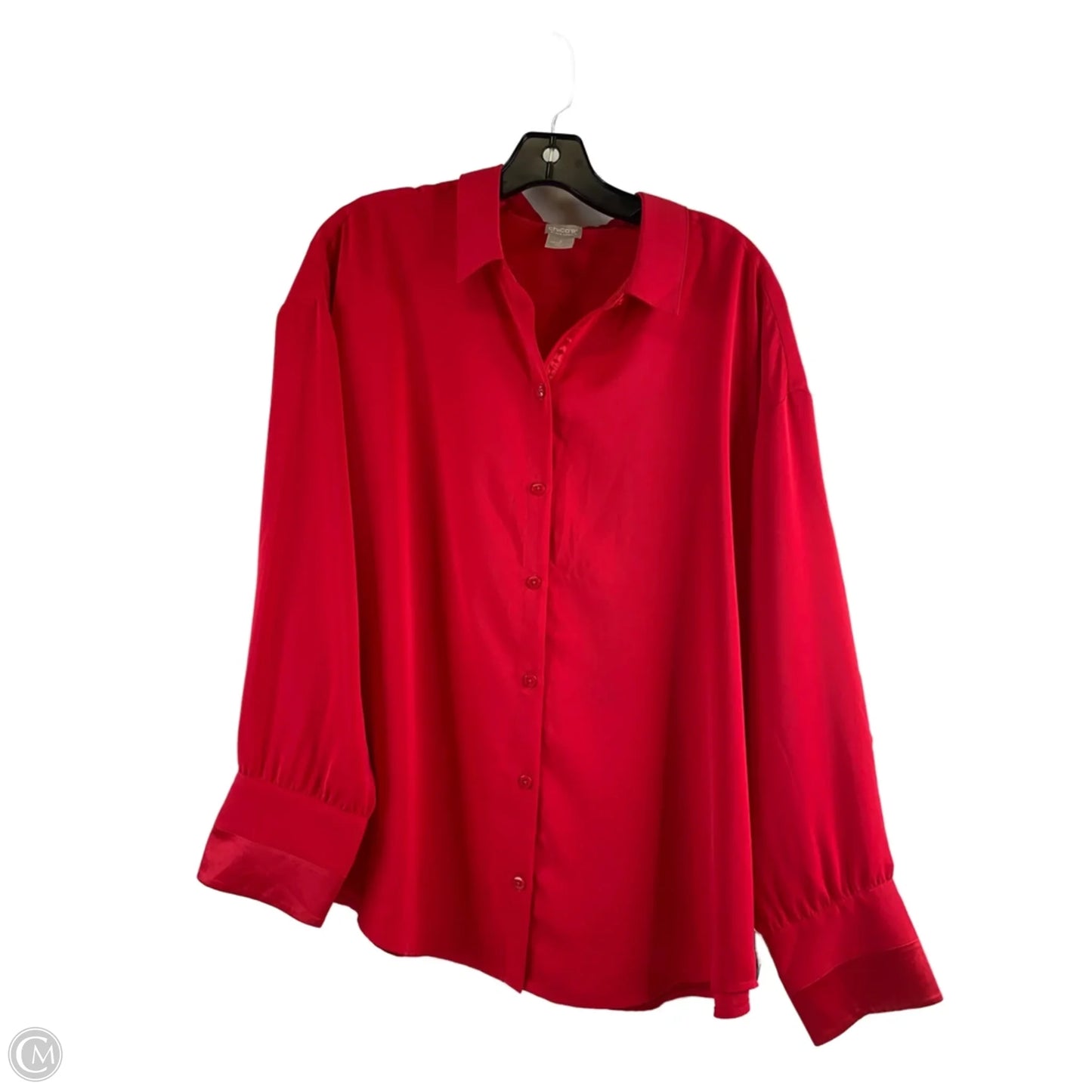 Top Long Sleeve By Chicos In Red, Size: L