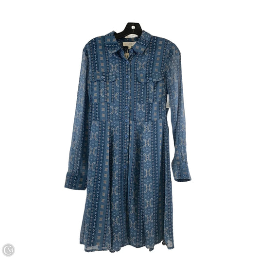 Dress Casual Midi By Lucky Brand In Blue & Brown, Size: S
