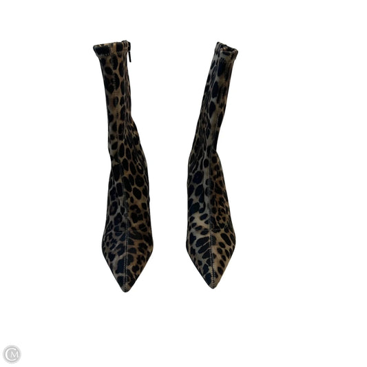 Boots Ankle Heels By Steve Madden In Animal Print, Size: 8.5