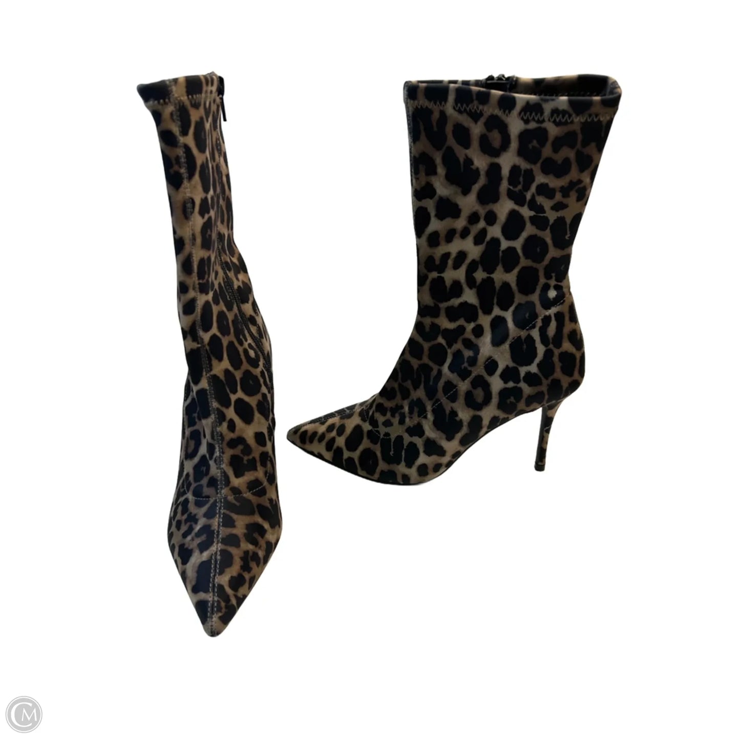 Boots Ankle Heels By Steve Madden In Animal Print, Size: 8.5