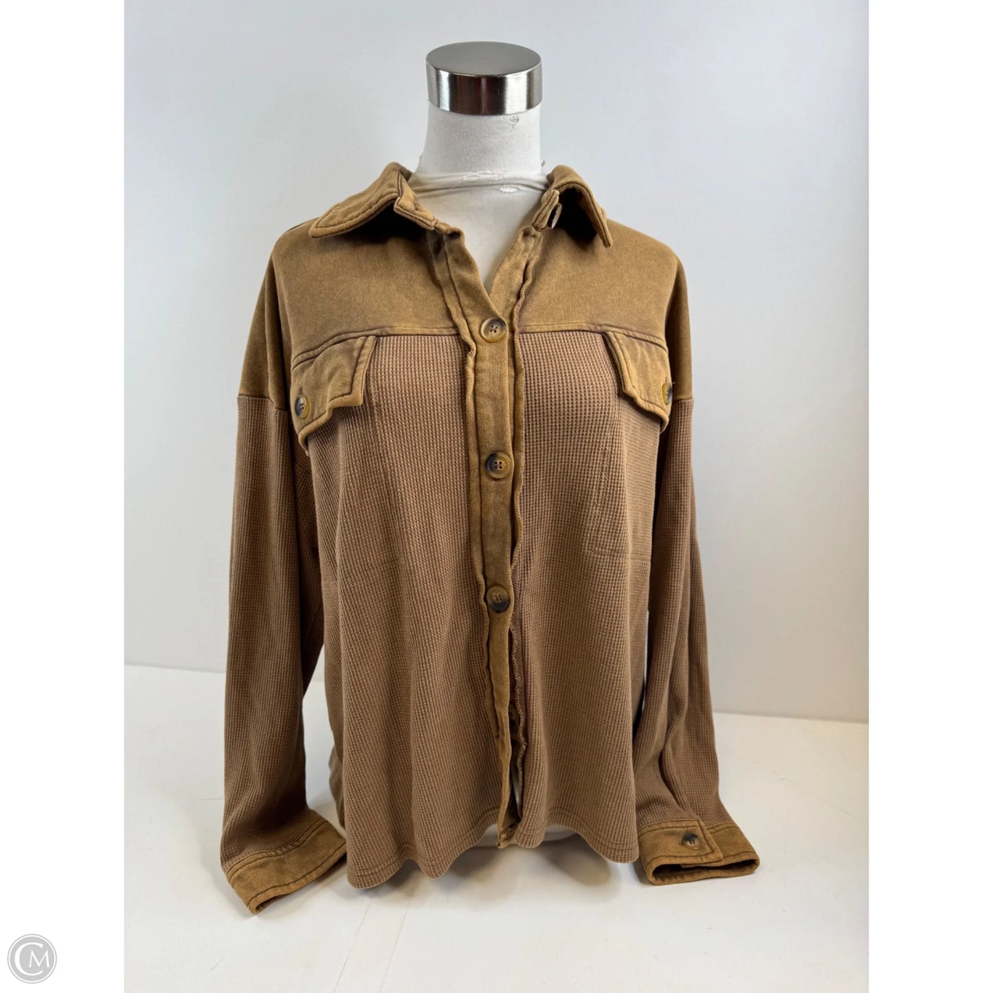 Top Long Sleeve By Heyson In Brown, Size: S