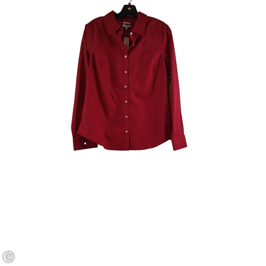 Top Long Sleeve Basic By Talbots In Red, Size: M