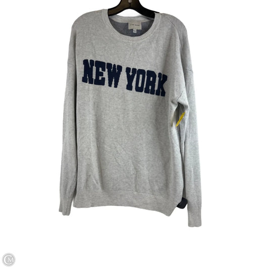 Sweater By Pink Rose In Blue & Grey, Size: L
