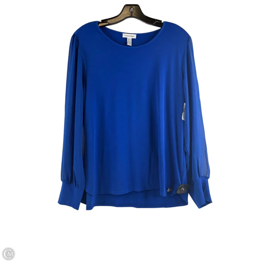 Top Long Sleeve By Calvin Klein In Blue, Size: M