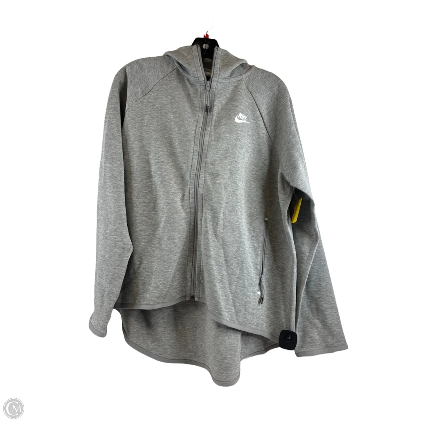 Athletic Sweatshirt Hoodie By Nike Apparel In Grey, Size: L