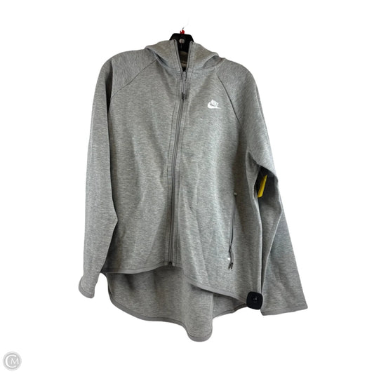 Athletic Sweatshirt Hoodie By Nike Apparel In Grey, Size: L