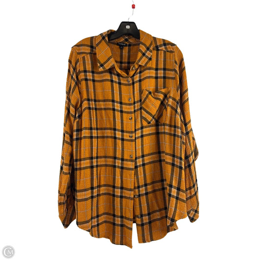 Top Long Sleeve By Torrid In Black & Yellow, Size: 1x