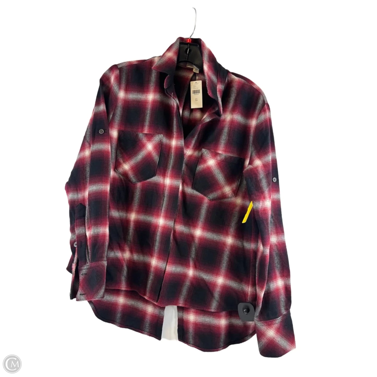 Top Long Sleeve By Cloth And Stone In Plaid Pattern, Size: Xs