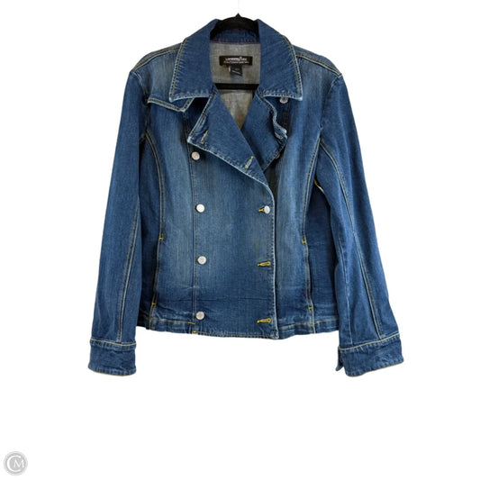 Jacket Denim By London Jean In Blue Denim, Size: L