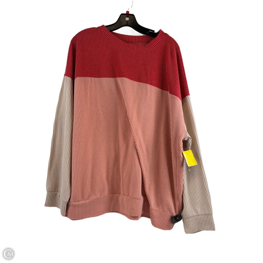 Top Long Sleeve By Clothes Mentor In Red & Tan, Size: Xl