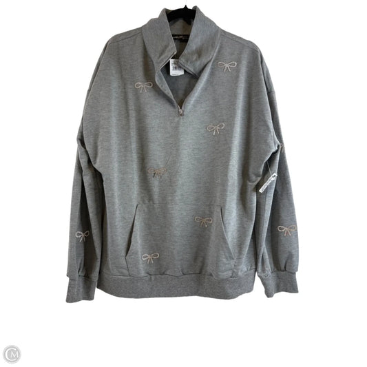 Sweatshirt Collar By Clothes Mentor In Grey & Silver, Size: Xl