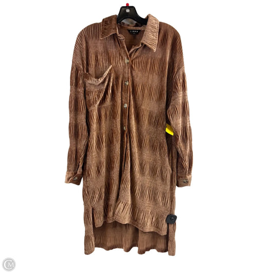 Tunic Long Sleeve By Clothes Mentor In Brown, Size: M