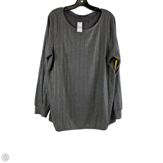 Top Long Sleeve By Lane Bryant In Silver, Size: Xxl