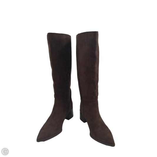 Boots Mid-calf Heels By Clothes Mentor In Brown, Size: 7