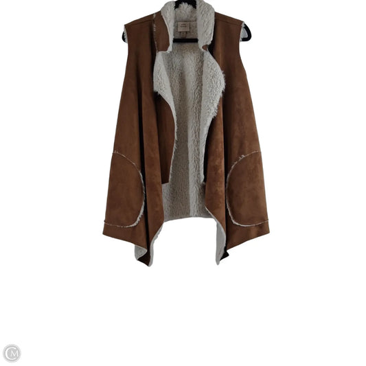 Vest Faux Fur & Sherpa By Knox Rose In Brown, Size: Xl