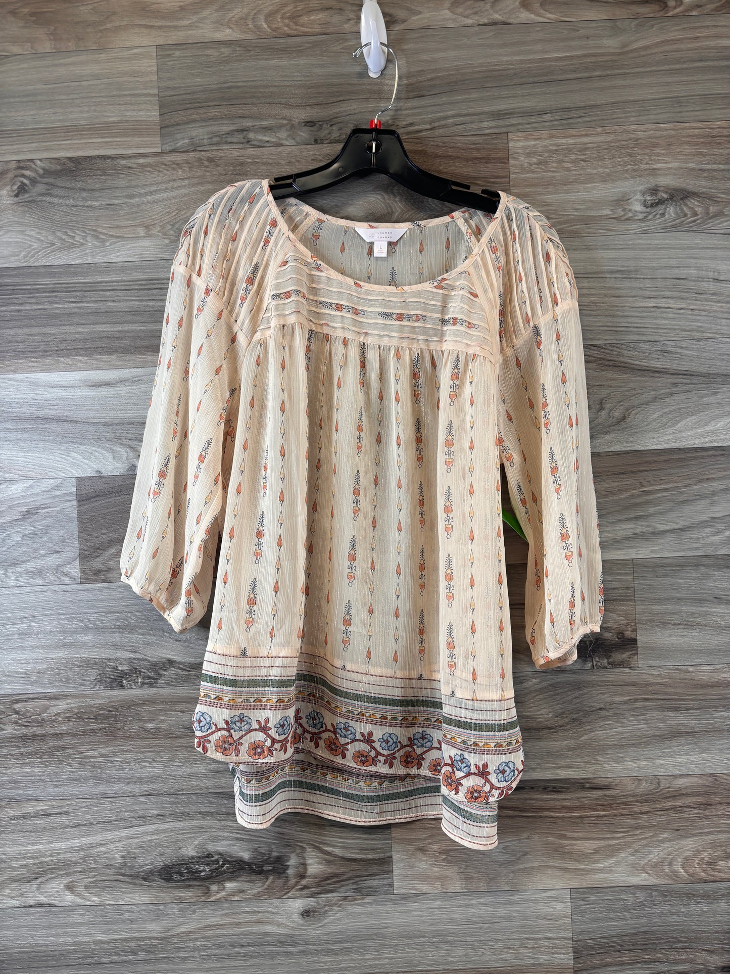 Top 3/4 Sleeve By Lc Lauren Conrad  Size: Large