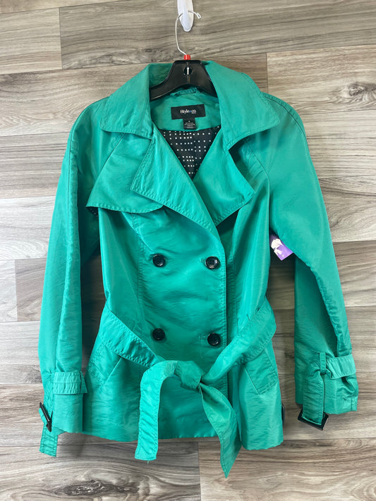 Coat Raincoat By Style And Company In Green, Size: S