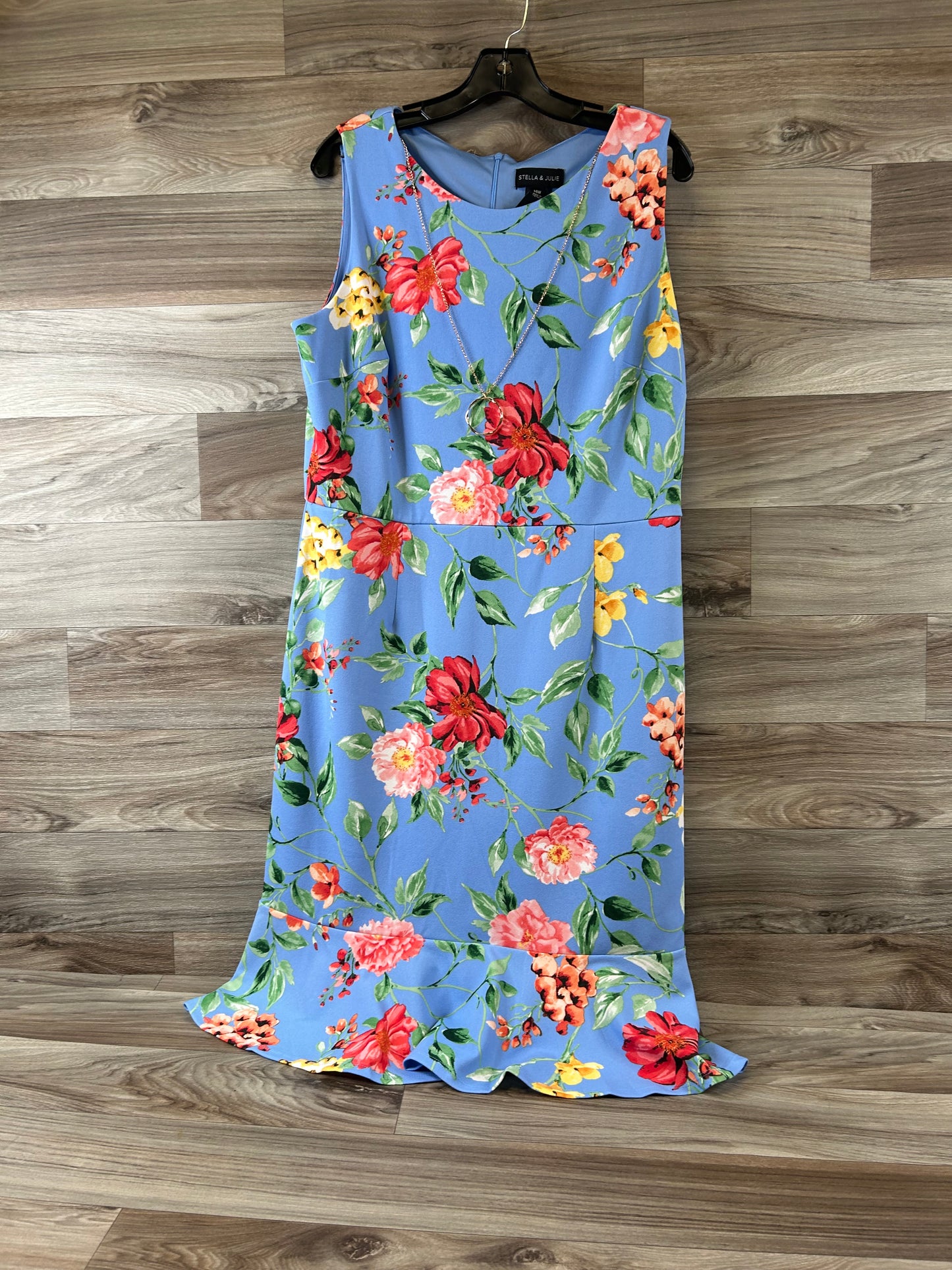 Floral Print Dress Casual Midi Clothes Mentor, Size Xl