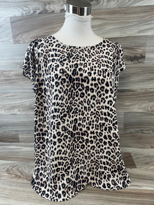 Animal Print Top Short Sleeve Philosophy, Size Large