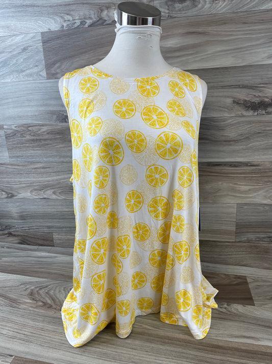 White & Yellow Top Sleeveless Basic Apt 9, Size Xxl