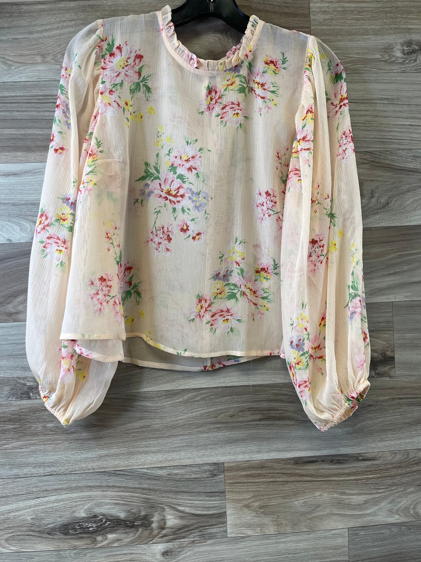 Top Long Sleeve By American Eagle In Floral Print, Size: M