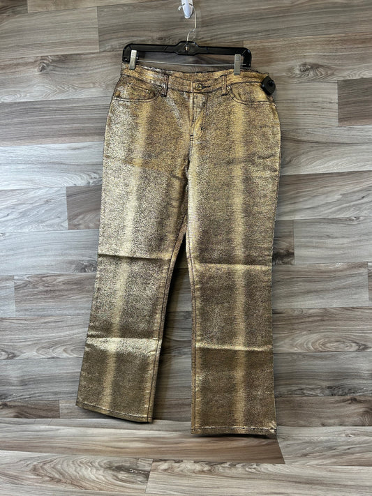 Jeans Straight By Diane Gilman In Gold, Size: 12petite