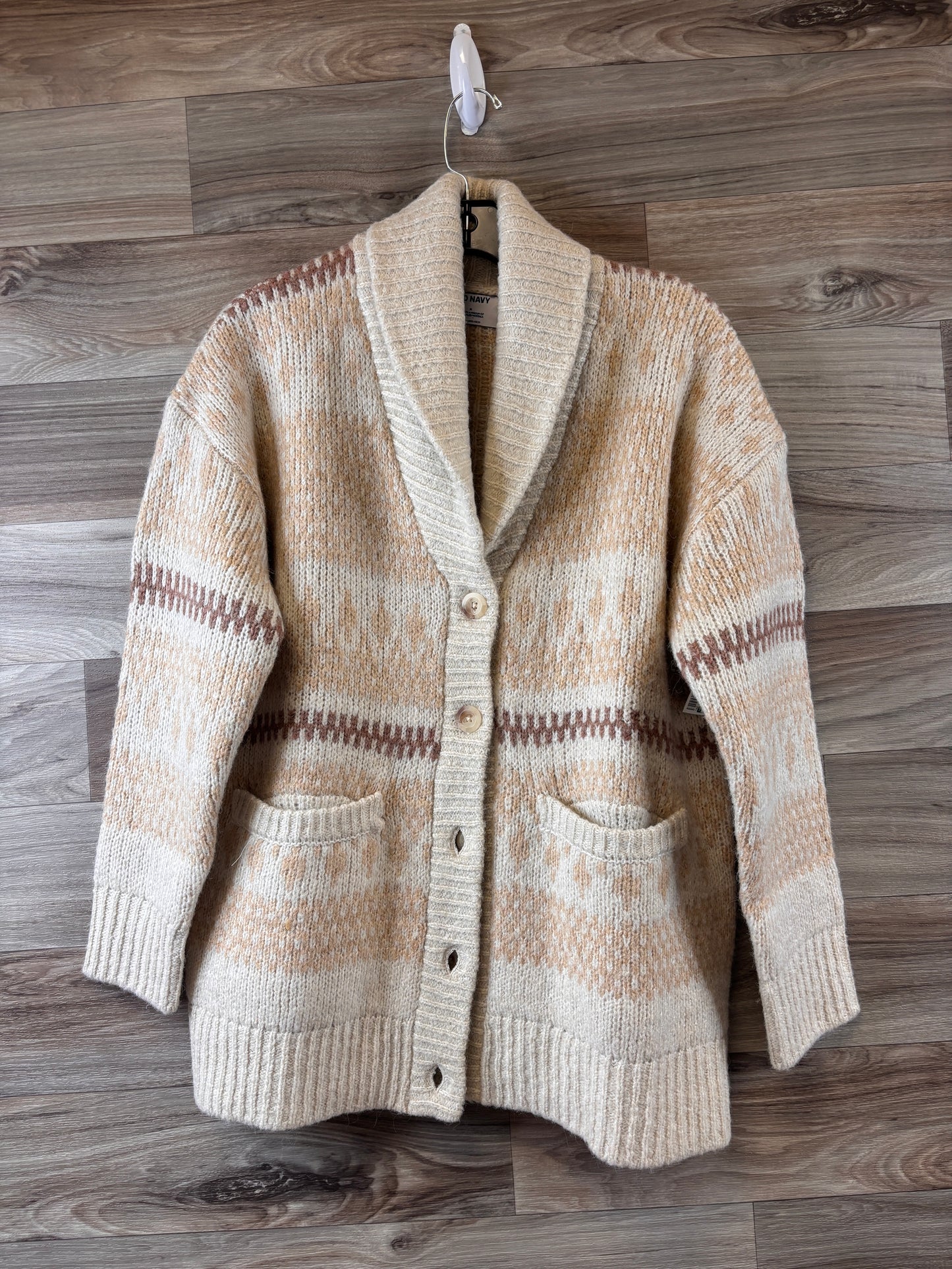 Sweater Cardigan By Old Navy In Tan, Size: M