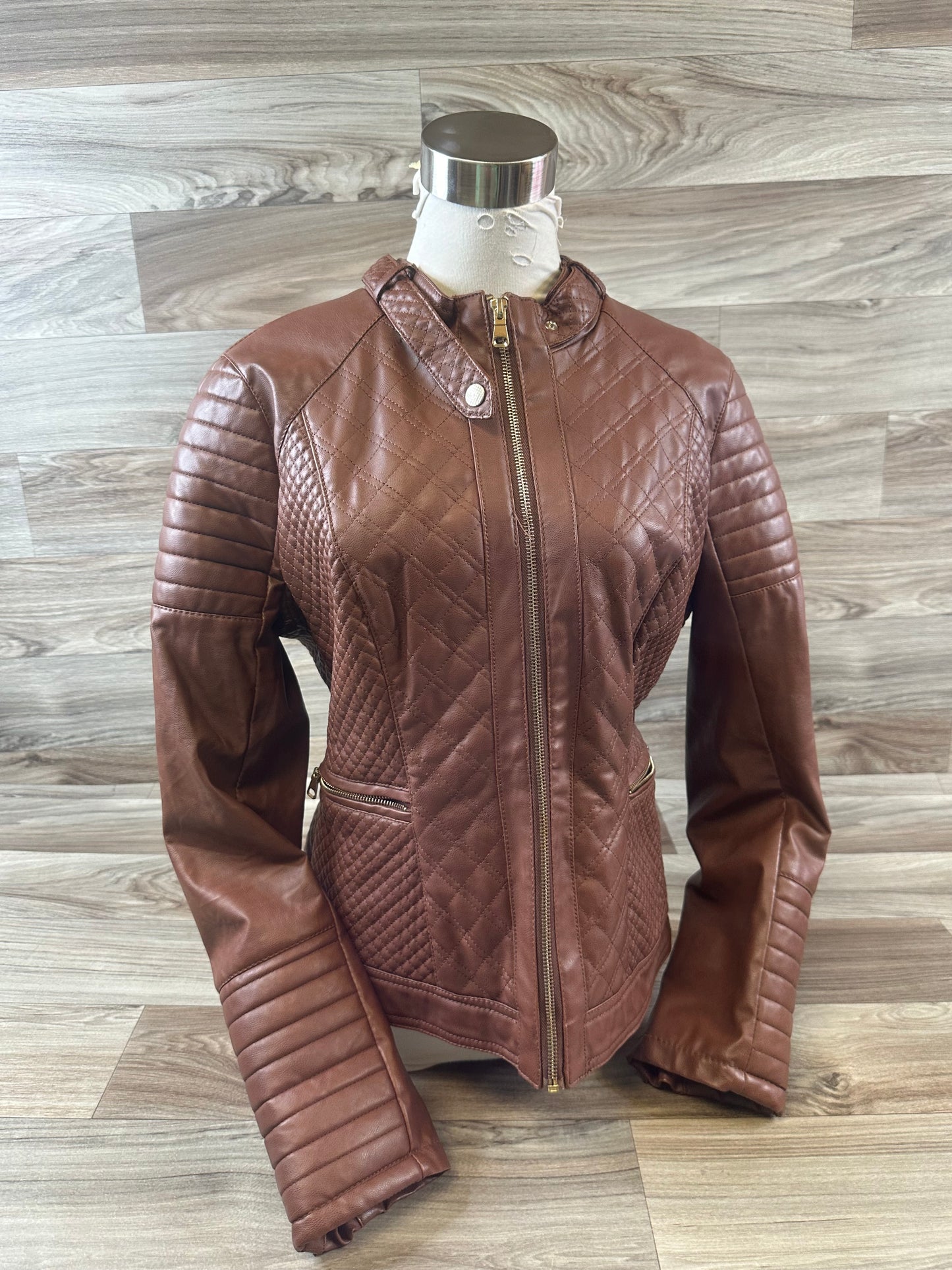 Jacket Moto By Ci Sono In Brown, Size: L