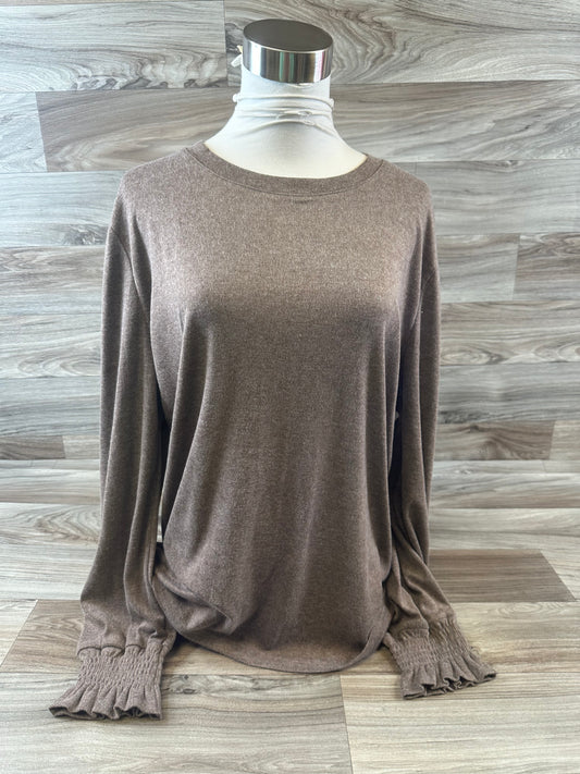 Top Long Sleeve By Clothes Mentor In Brown, Size: Xl