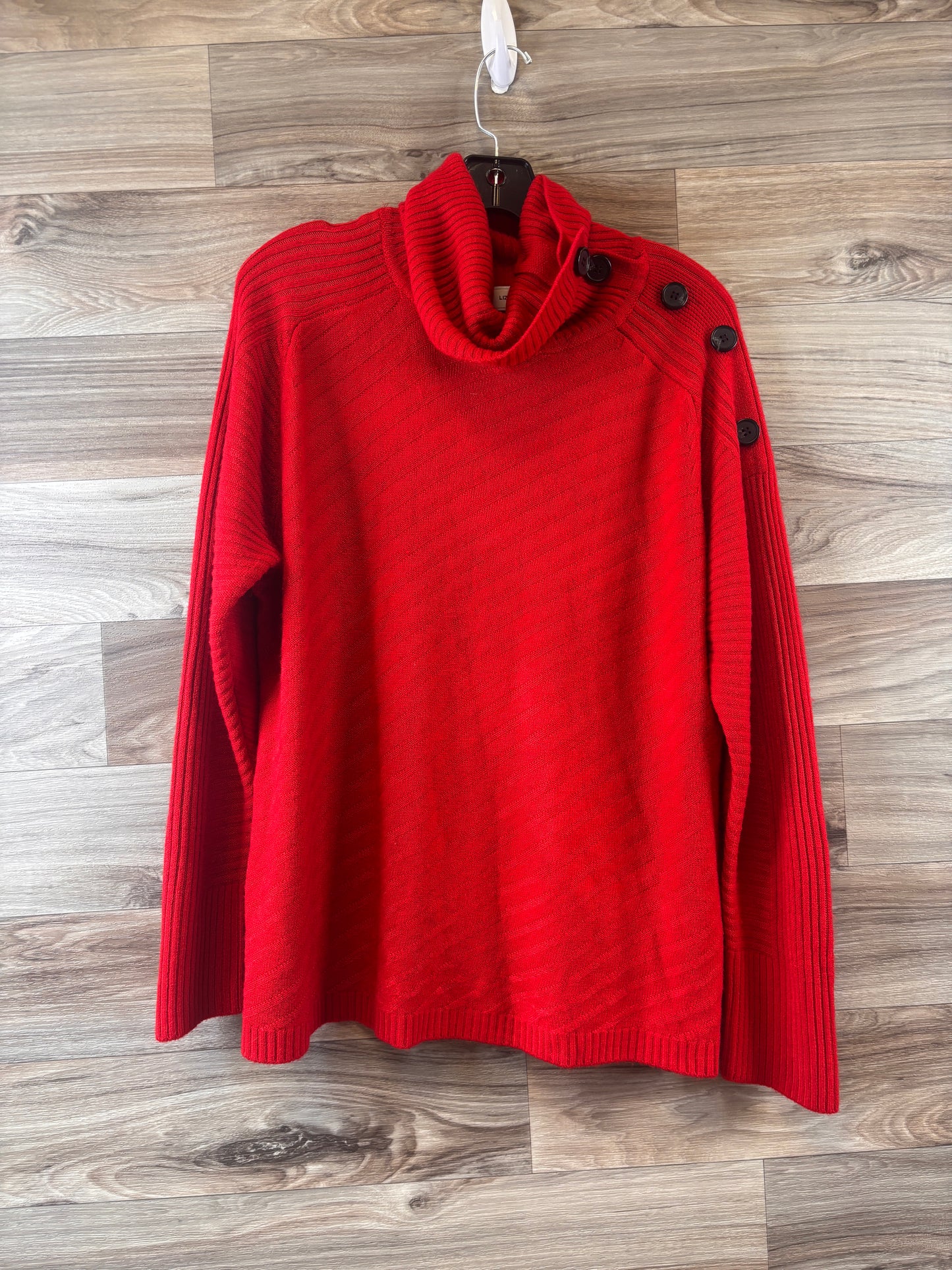 Sweater By Liz Claiborne In Red, Size: Xl