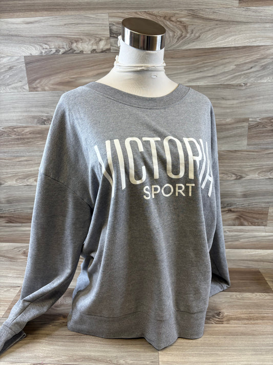 Athletic Sweatshirt Crewneck By Victorias Secret In Grey, Size: L