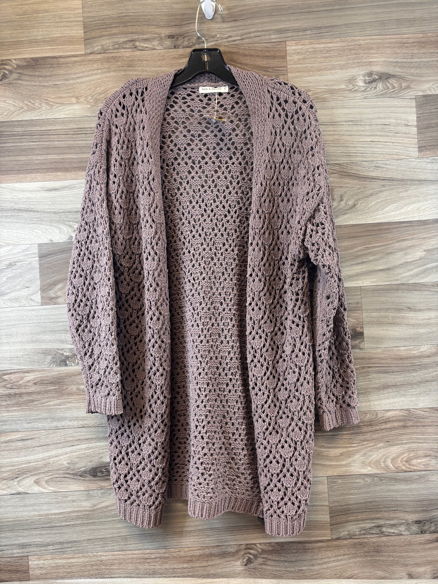 Sweater Cardigan By Clothes Mentor In Brown, Size: S