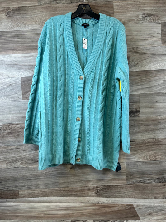 Sweater Cardigan By Talbots In Green, Size: L