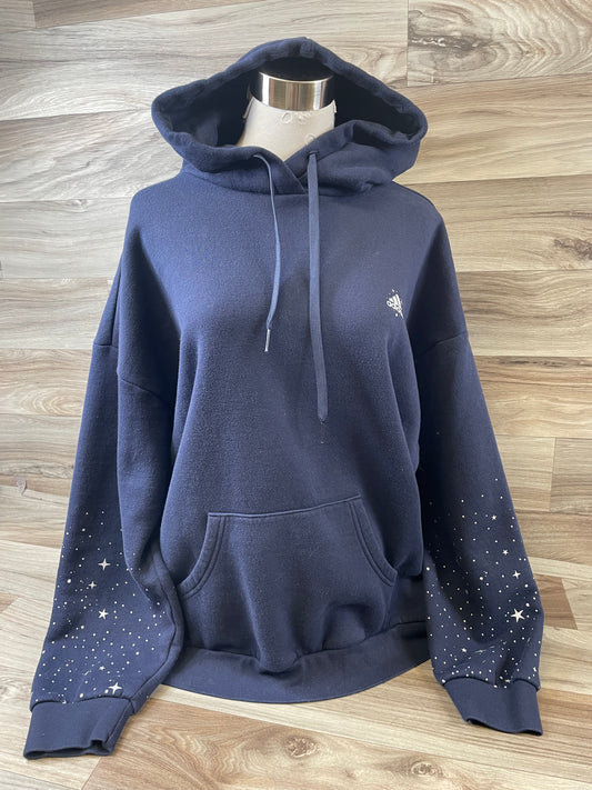 Athletic Sweatshirt Hoodie By Adidas In Navy, Size: L