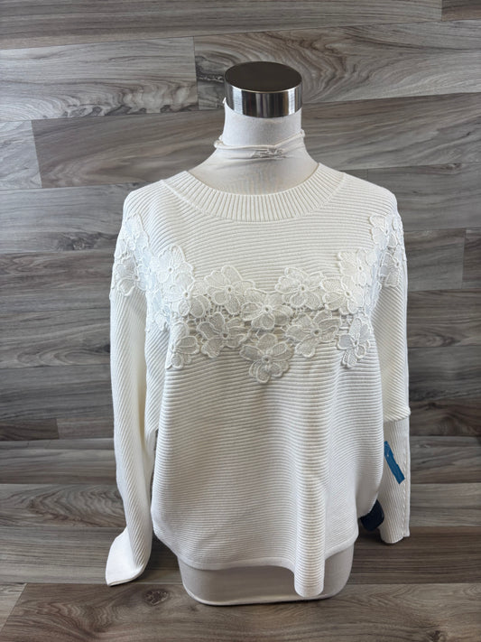 Top Long Sleeve By Ann Taylor In White, Size: S