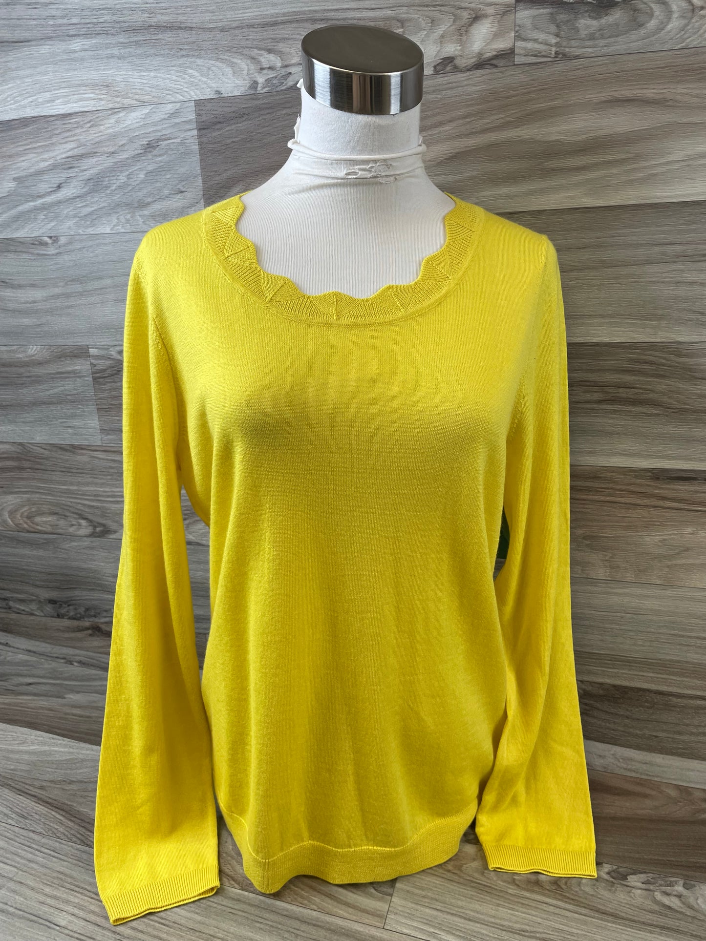 Top Long Sleeve By Talbots In Yellow, Size: M