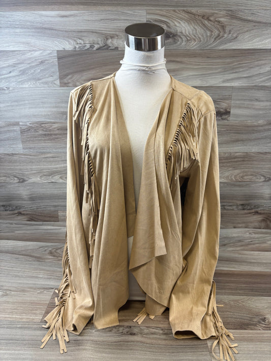 Blazer By Clothes Mentor In Tan, Size: L