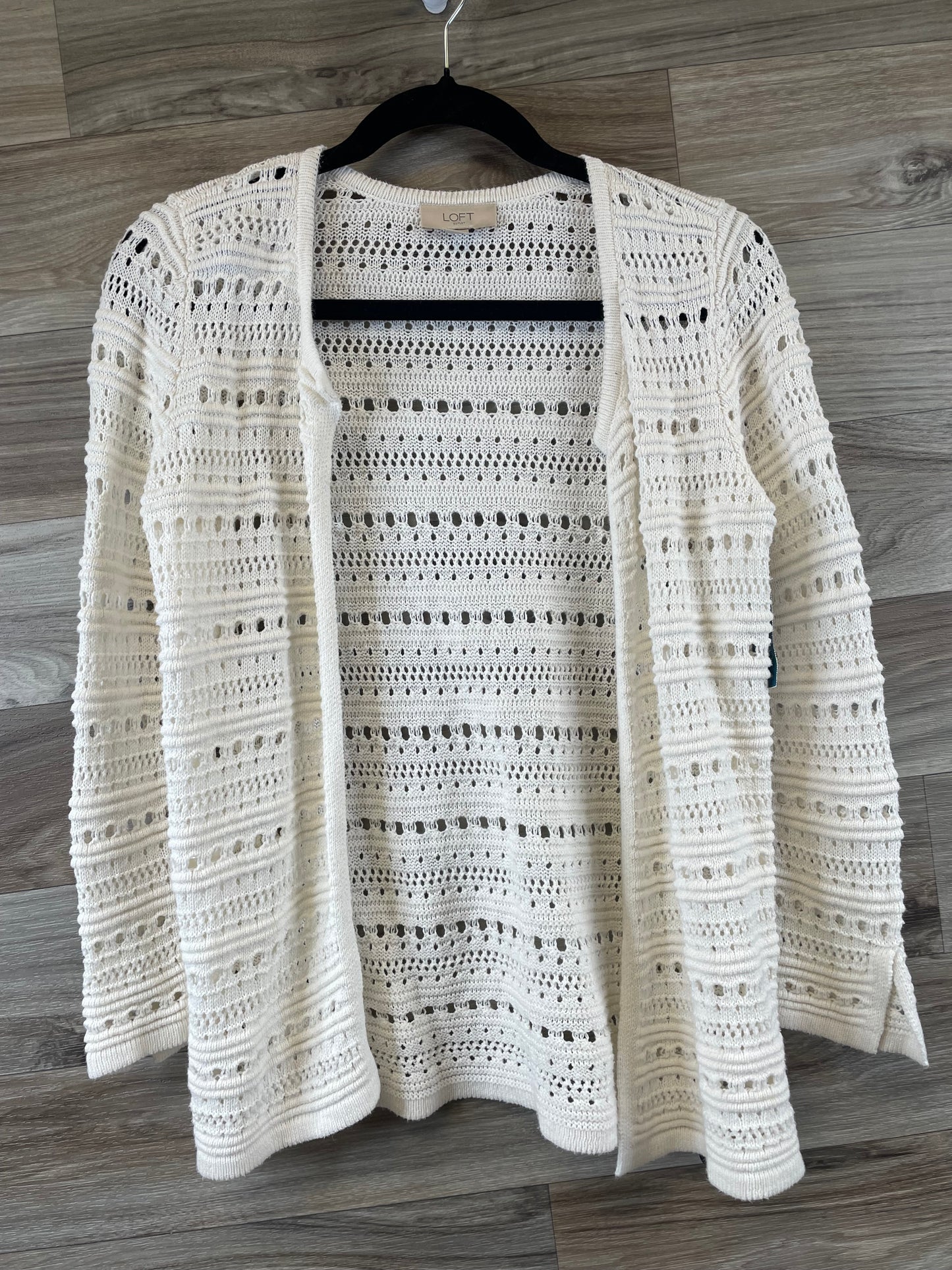 Sweater Cardigan By Loft In White, Size: Xs