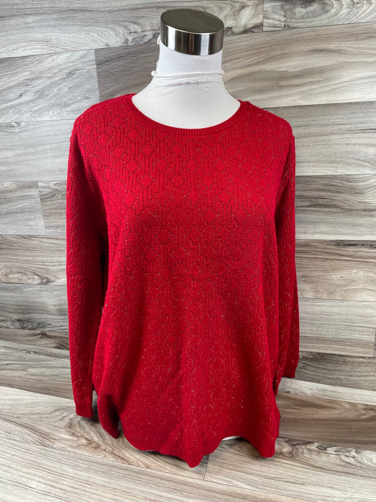 Top 3/4 Sleeve By Alfred Dunner In Gold & Red, Size: Xl