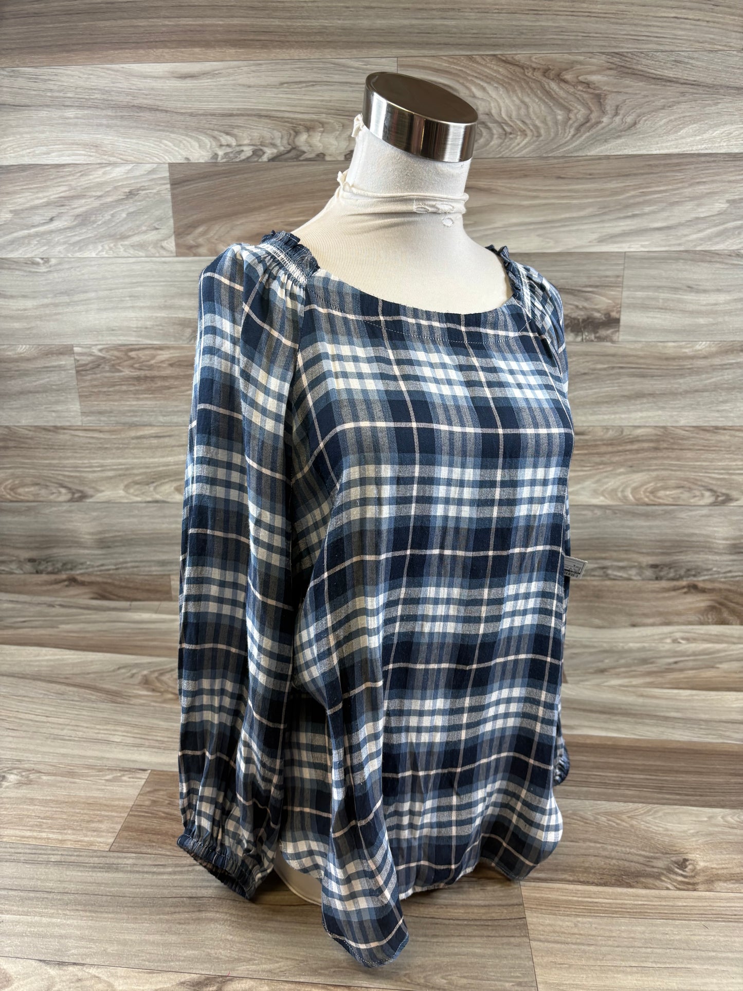 Top Long Sleeve By Loft In Blue & White, Size: S