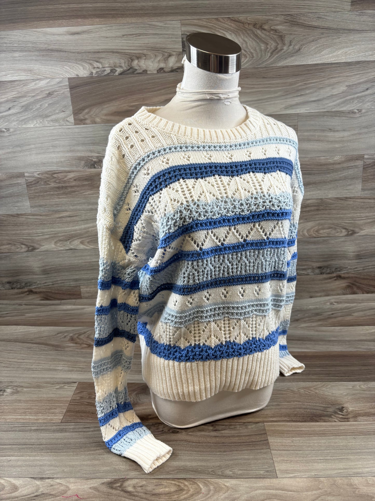 Sweater By Loft In Blue & White, Size: Xs