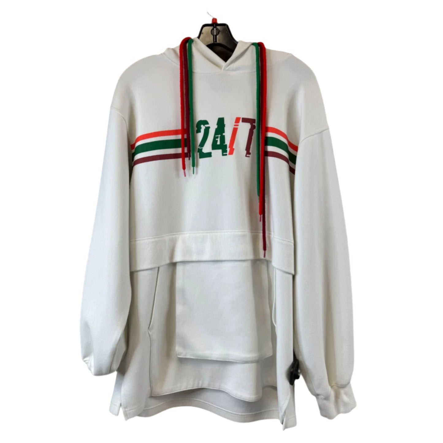 Sweatshirt Hoodie By Clothes Mentor In Cream, Size: L