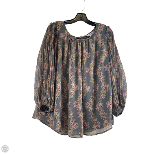 Top 3/4 Sleeve By Lc Lauren Conrad In Grey & Pink, Size: 0x
