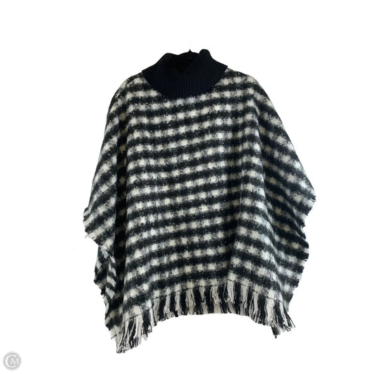 Poncho By Chicos In Black & White, Size: S