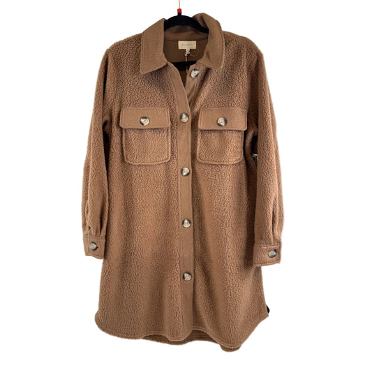Jacket Shirt By Melloday In Brown, Size: M