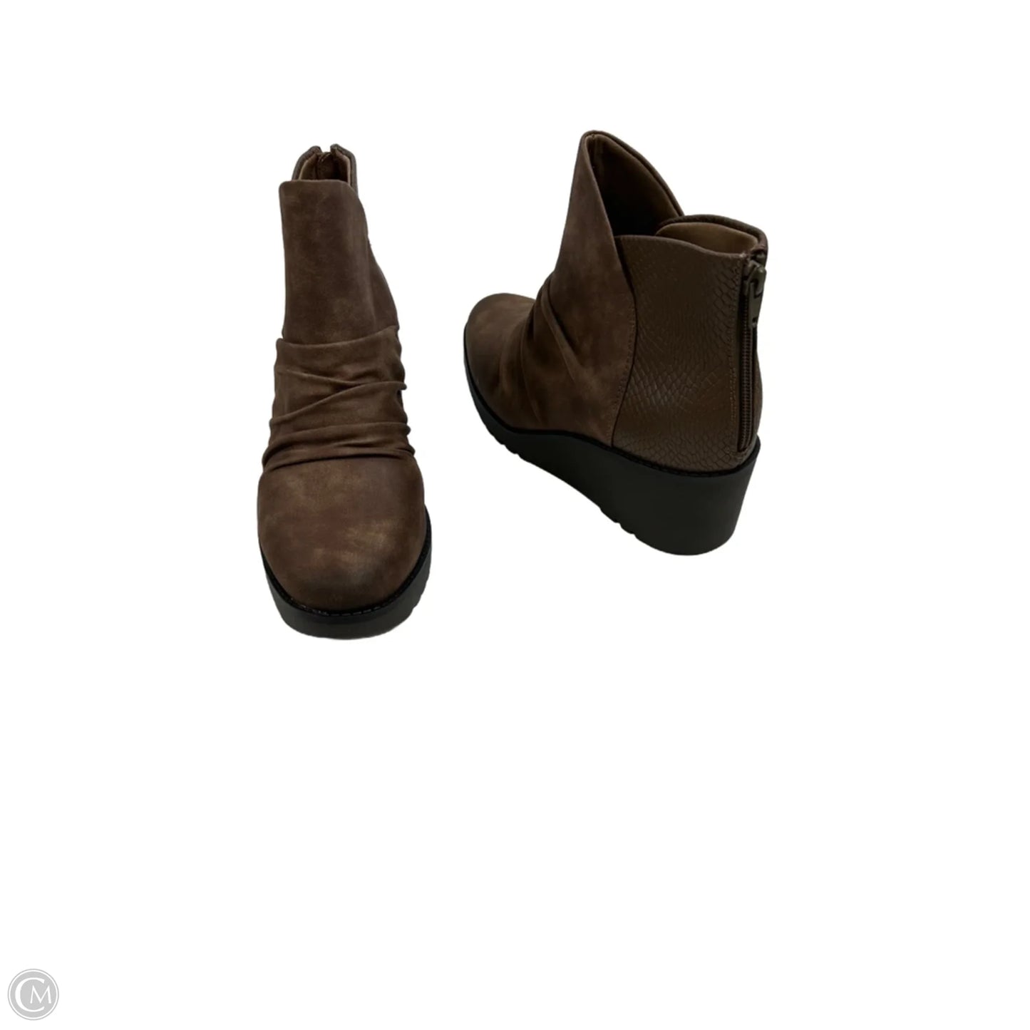 Boots Ankle Heels By Clothes Mentor In Taupe, Size: 11