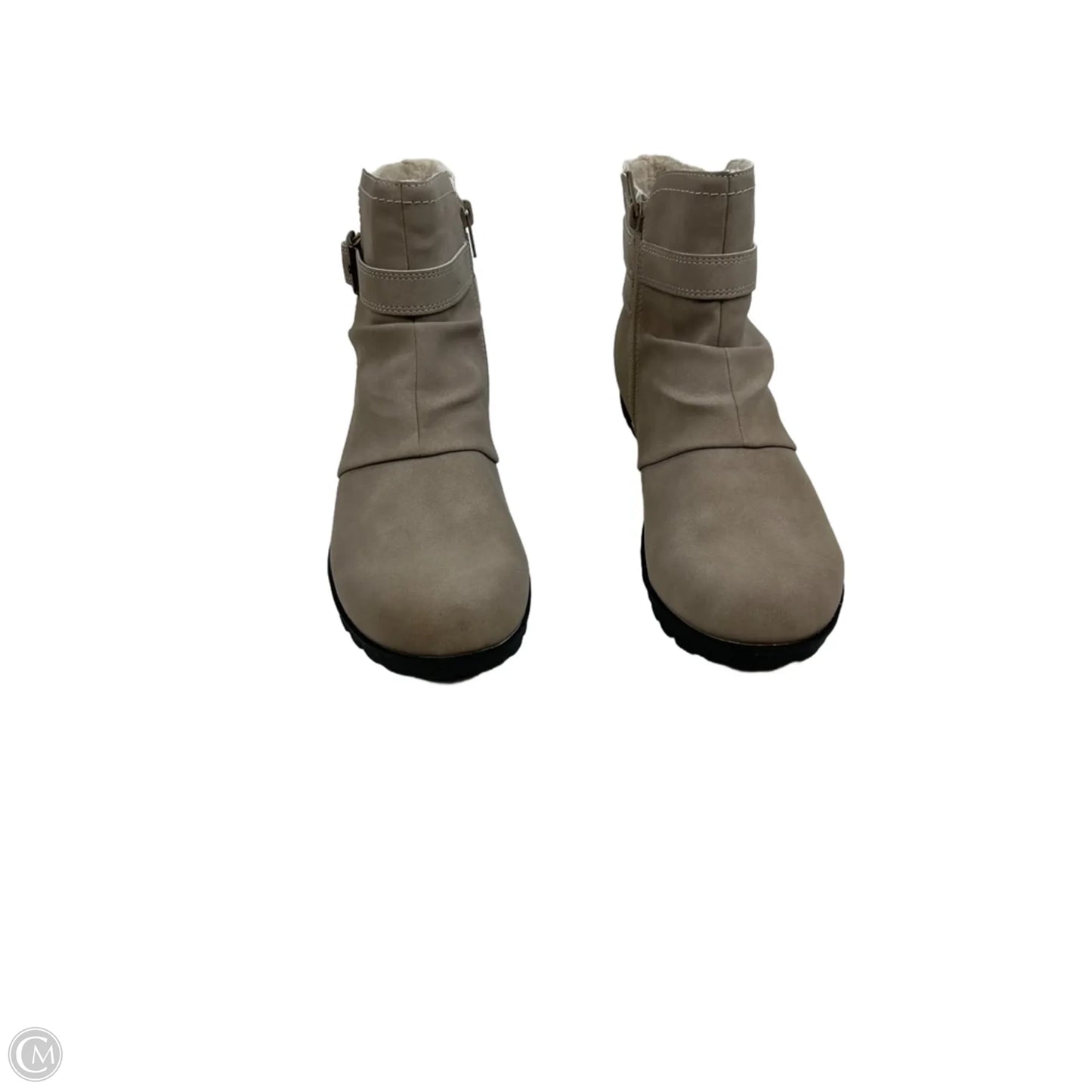 Boots Ankle Heels By Jbu By Jambu In Taupe, Size: 10