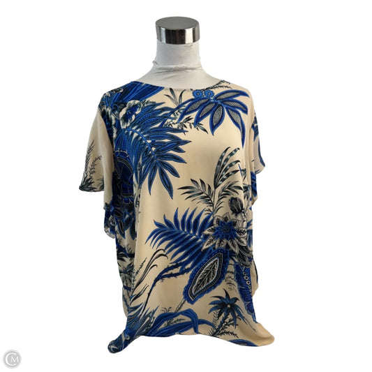 Top Short Sleeve By Premise In Blue & Tan, Size: 2x